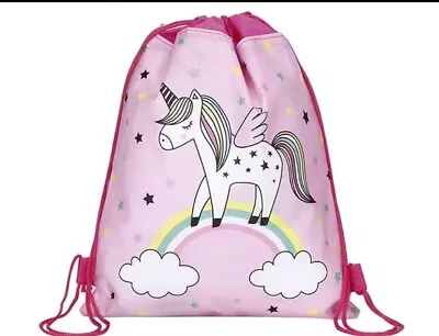 Girls Rainbow Horse Pink Backpack Personalised Free Of Charge • £3.99