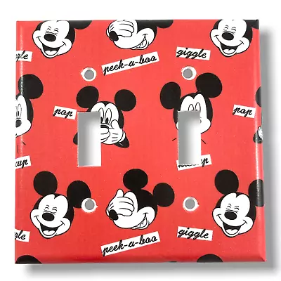 Red Mickey Mouse Decorative Double Toggle Light Switch Cover • $8.80