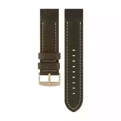 Vostok Europe ANCHAR BROWN & WHITE LEATHER STRAP 24mm - BRONZE BUCKLE • $29.87