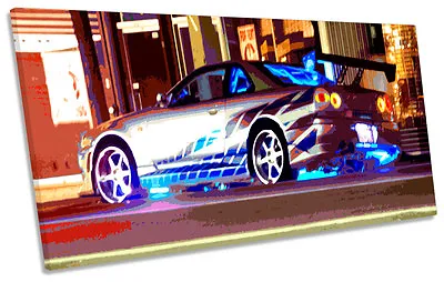 The Fast And Furious Car PANORAMA CANVAS WALL ART Picture Print • £39.99