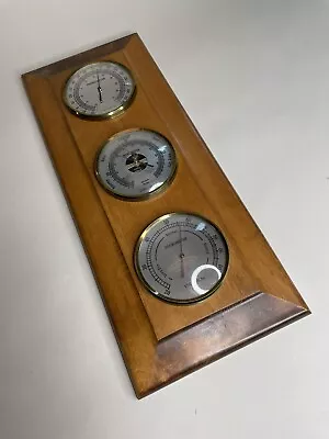 Vintage Verichron Wall Mount Weather Station Thermometer Barometer Hygrometer • $20