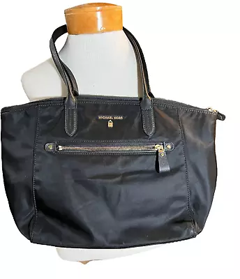 Michael Kors Large Nylon Kelsey Black Tote Bag With Gold Hardware. READ • $26.80