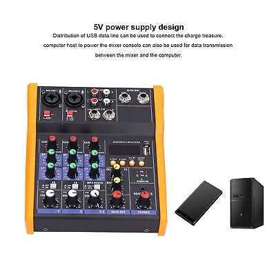  Mixer Smart Noise Reduction Wireless USB Socket 4 Way Mixer For Webca GDS • £53.77