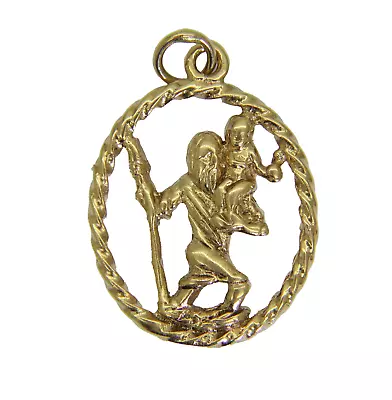 9ct 9k Gold Saint Christopher Pendant • £150