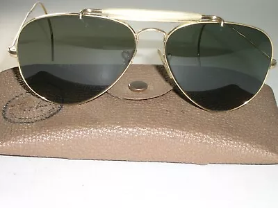 1960s 58MM VINTAGE B&L RAY BAN 1/10 12K GF G15 UV OUTDOORSMAN AVIATOR SUNGLASSES • $571.34