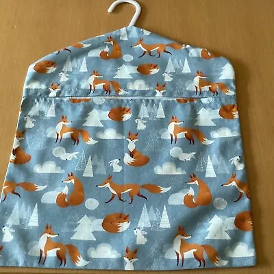 Handmade Peg Bag. Fox Rabbit And Tree  Design. 100% Cotton Fabric. 14”x11.5” • £7.25