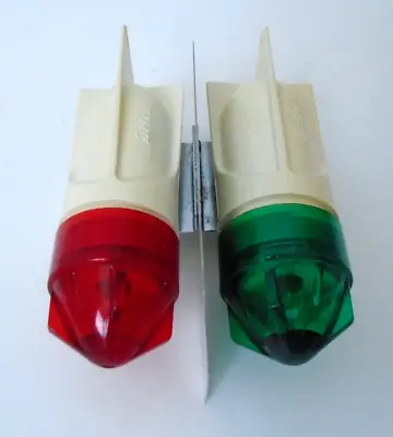 Vintage 1960's Delta Green & Red Boat Running Lights Working. Made USA  No Rust • $24.95