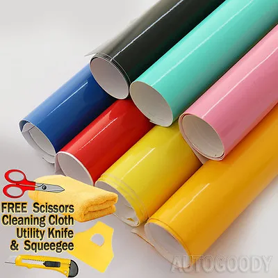 High Gloss Glossy Vinyl Film Wrap Sticker Decal DIY Bubble Free Air Release • $8.38