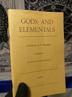 Gods And Elementals Blavatsky The Theosophy Company Theosophical Occultism • $27