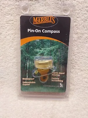 Marbles MR1141 Pin-On Compass Brass Construction 1  Diameter • $21.99