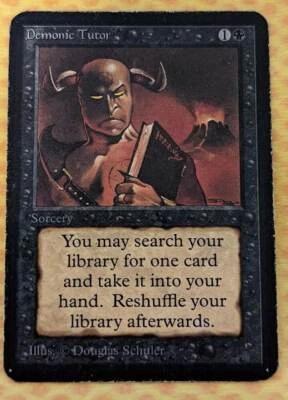 $849 • Buy DEMONIC TUTOR ~ MTG ~ ALPHA ~ Lightly Played ~ VG-VF 1993