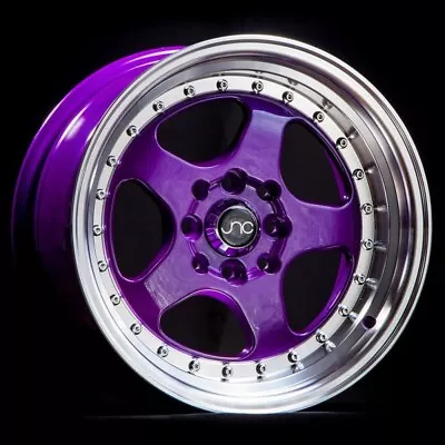 JNC Wheels Rim JNC010 Candy Purple Machined Lip 15x9 4x100/4x114.3 ET20 • $179.88