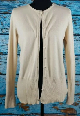 $6.99 • Buy Merona Women's Pale Yellow Button Down Cardigan Size M