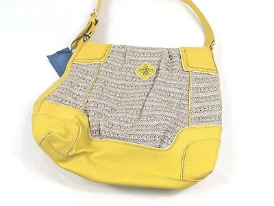 Vera Wang Woven Shoulder Purse Yellow Handbag Womans Bag Satchel  • $24.90