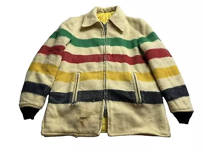 Hudson's Bay Hudson's Bay Vintage Jacket 70s Zip Up Wool Insulated Large • $134.99