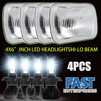 FOUR(x4) 4x6  Glass Headlights Conversion Semi Sealed Kit HID & 6000K H4 LED • $149.49