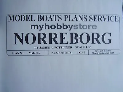Original Model Boat Plan Norreborg Swedish Water Bus & Build Instructions 2015 • $12.62