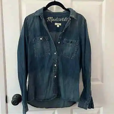 Madewell Denim Chambray Button Down Western Shirt Small • $15