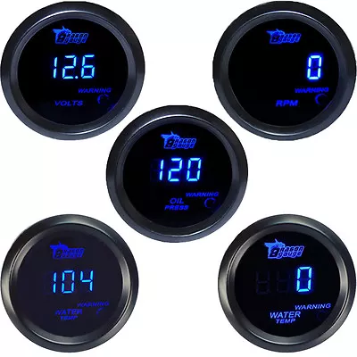 2  52mm Car Universal Digital Water Oil Temp Volt Tacho Gauge Meter LED • $28.40