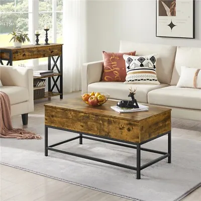 Industrial Split Lift-top Coffee Table With Storage For Living Room & Office • £64.99