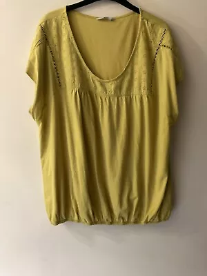 Womens Size 20 TU Mustard 100% Cotton Top • £4.99