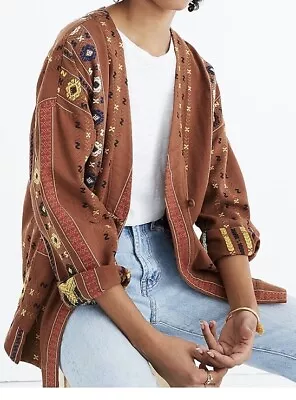 Madewell Shirttail Wrap Jacket Sz XS Southwest Aztec Oversized Boho • $29.99