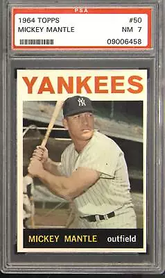 1964 Topps #50 Mickey Mantle PSA 7 • $1395