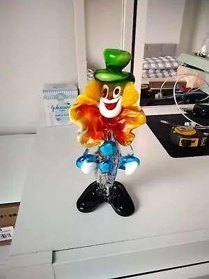 N8c3 Murano Glass Colourful Clown Great Condition 8 1/2 Inches High • £9.99