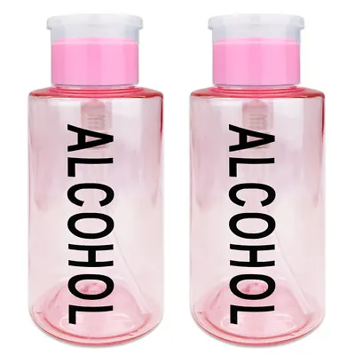 Pana 10 Oz Liquid Push Down Pump Dispenser Bottle With Alcohol Label - Pink 2pcs • $9.99