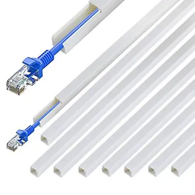 Cord Hider 9X L16in X W0.4in X H0.4in Channel Cable Concealer White  • $10.45