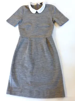 J. Crew Peter Pan Collar Gray Cotton Dress Womens Size 4 • $34.99