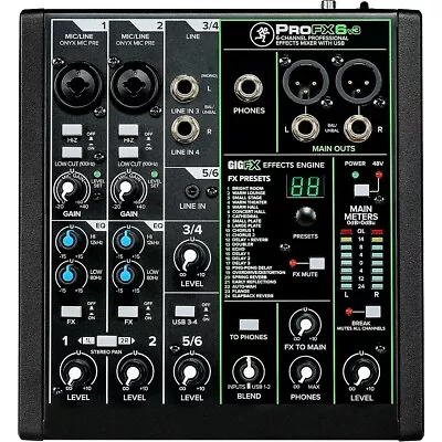 Mackie ProFX6v3 6-Channel Professional Effects Mixer With USB • $189.99