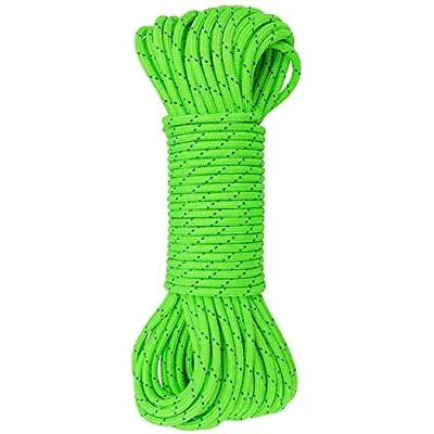  6mm Accessory Cord Rope Double Braid CE/UIAA 6mm X 20feet Green • $23.49