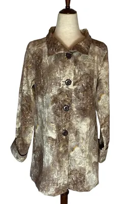 Units Shacket Shirt Jacket Womens Sz Medium Vintage Button Up Long Sleeve Cuffs • $20.99