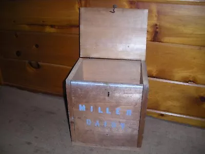 Vintage Handmade Wooden Porch Dairy Box / MILLER DAIRY • $50