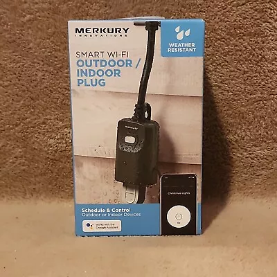 Merkury Innovations Indoor/Outdoor Wi-Fi Smart Plug Requires 2.4 GHz Wi-Fi  • $16.95