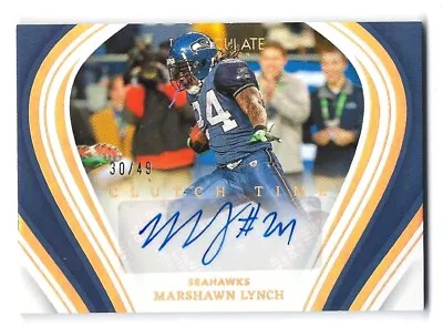 Marshawn Lynch 2023 Immaculate Clutch Time Signatures Autograph 30/49 Seahawks • $102.50