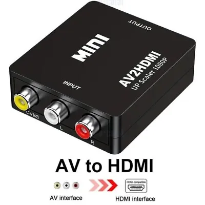 RCA AV To HDMI HD Converter Adapter Composite 3RCA CVBS Audio Video Wii NES SNES • $4.99