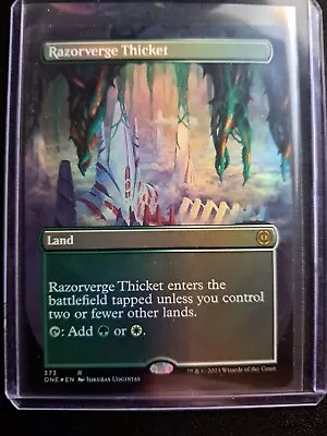 MTG Razorverge Thicket Borderless Phyrexia: All Will Be One Magic The Gathering • $2.99