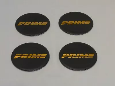 4 X PRIME GOLD WHEEL RIM CENTER CAP STICKER EMBLEM DECAL 2.75  / 70MM DIAMETER • $39.95