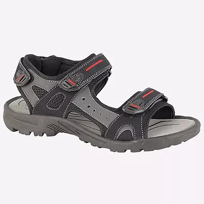 PDQ Creek Mens Casual Walking Outdoor Adjustable Sports Sandals Black • £16.99