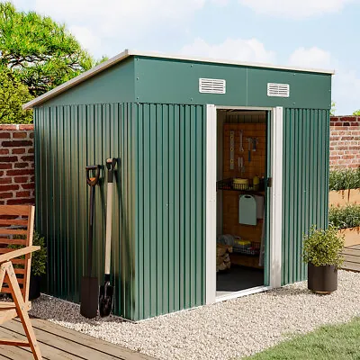 Metal Garden Shed 6X4 8X6 10X8ft 12X10ft Garden Storage With Base Foundation • £205.95
