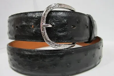 Genuine Black Ostrich Belt • $125