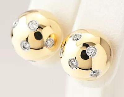 £1695.32 • Buy Tiffany & Co. Etoile Ball Diamond 0.30 Ct Earrings 18k Gold & PT950 Auth W/Box
