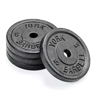 York Fitness 5 Kg Standard Cast Iron Strength Training Weight Plates (4 Pack) • £49.99