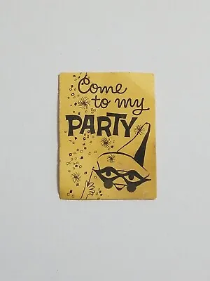 Vintage Barbie Doll Ken #794 Masquerade Party INVITATION Yellow Paper  • $15.51