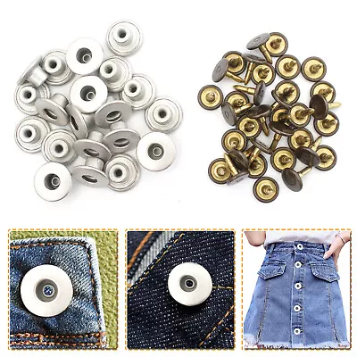 14mm Hammer On Jeans Buttons Denim Replacements For Leather Coat Handbags Jacket • £2.49