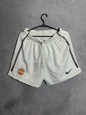 Manchester United Home Football Shorts 2010 - 2011 White Nike Mens Size S • $29.74