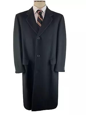 Lord & Taylor Kensington Mens 42R Wool Silk Cashmere Topcoat Overcoat England • $64.95