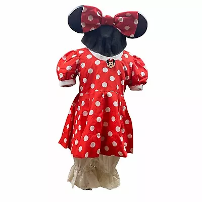 Vintage Minnie Mouse Toddler Girl Costume Ears Top Pantaloons Turtle Neck Tights • $13